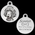 Poodle Curious View Engraved 31mm Large Round Pet Dog ID Tag